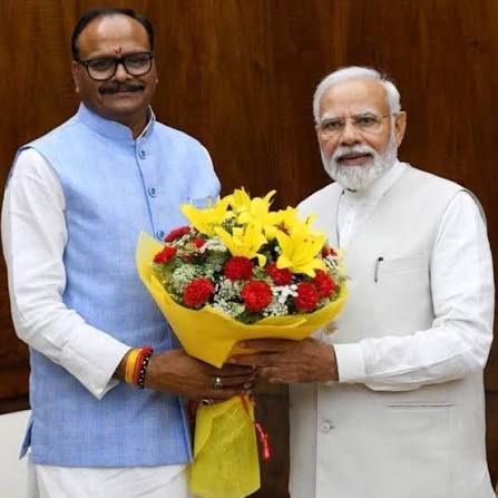 Shri Brajesh Pathak with PM Narendra Modi